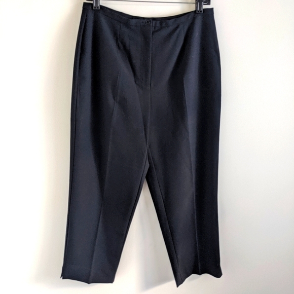 VINTAGE Sigrid Olsen High Waist Crop Pant Black 10 Langenlook - Picture 1 of 12